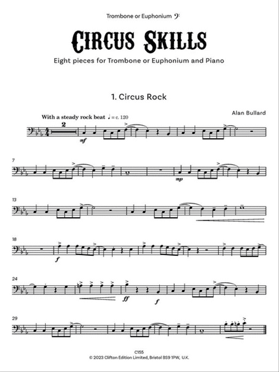 Circus Skills for Trombone or Euphonium (Bass Clef) Euphonium scores gallery preview page 2
