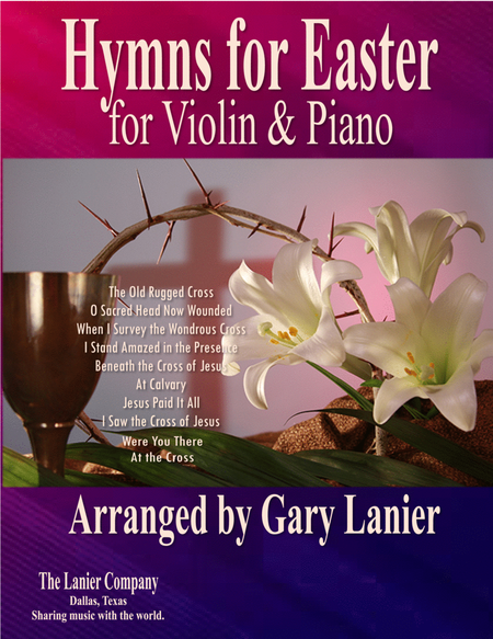 HYMNS FOR EASTER for Violin & Piano, Top 10 Most Popular Easter Hymns (Score & Parts included) image number null