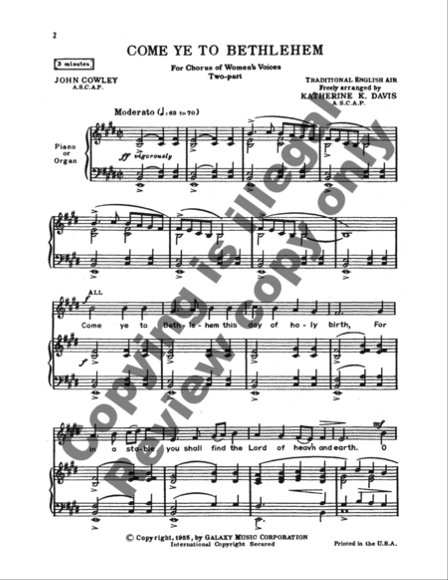 Come Ye to Bethlehem SA scores gallery preview page 3