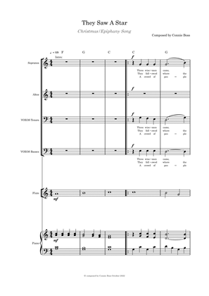 They Saw a Star - Epiphany/Christmas - SATB (optional flute, violin or cello) and piano