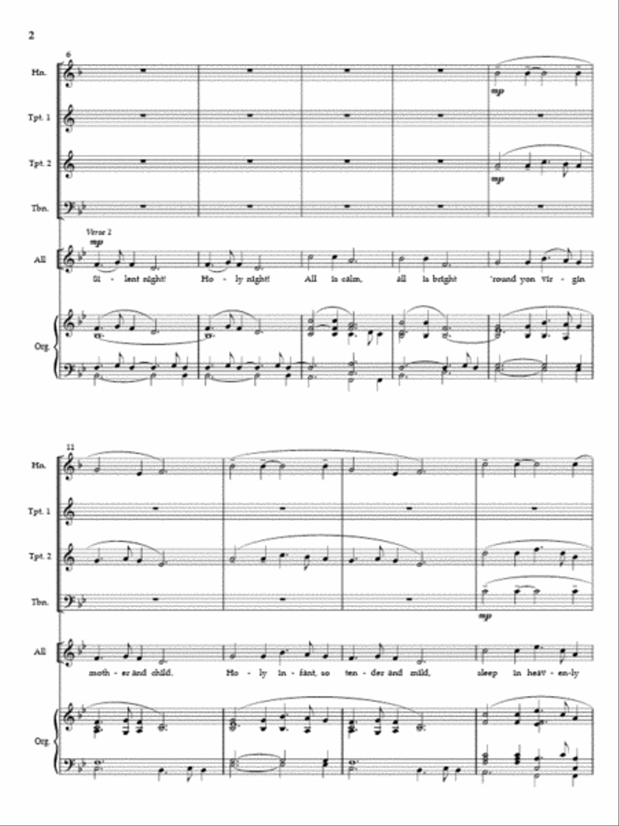 Silent Night (Full Score and Parts) 4-Part scores gallery preview page 3