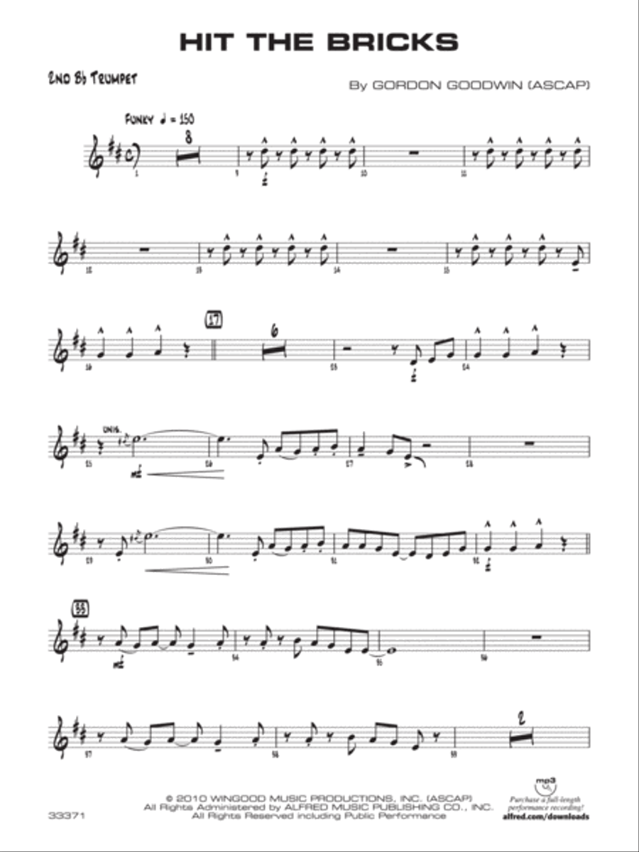 Hit the Bricks: 2nd B-flat Trumpet Jazz Ensemble scores gallery preview page 1