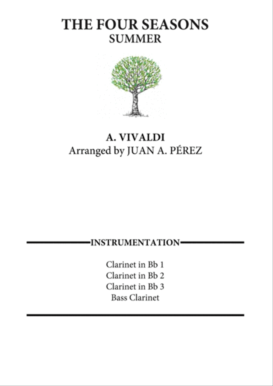 The Four Seasons: Summer The Four Seasons: Summer Clarinet Quartet scores gallery preview page 1