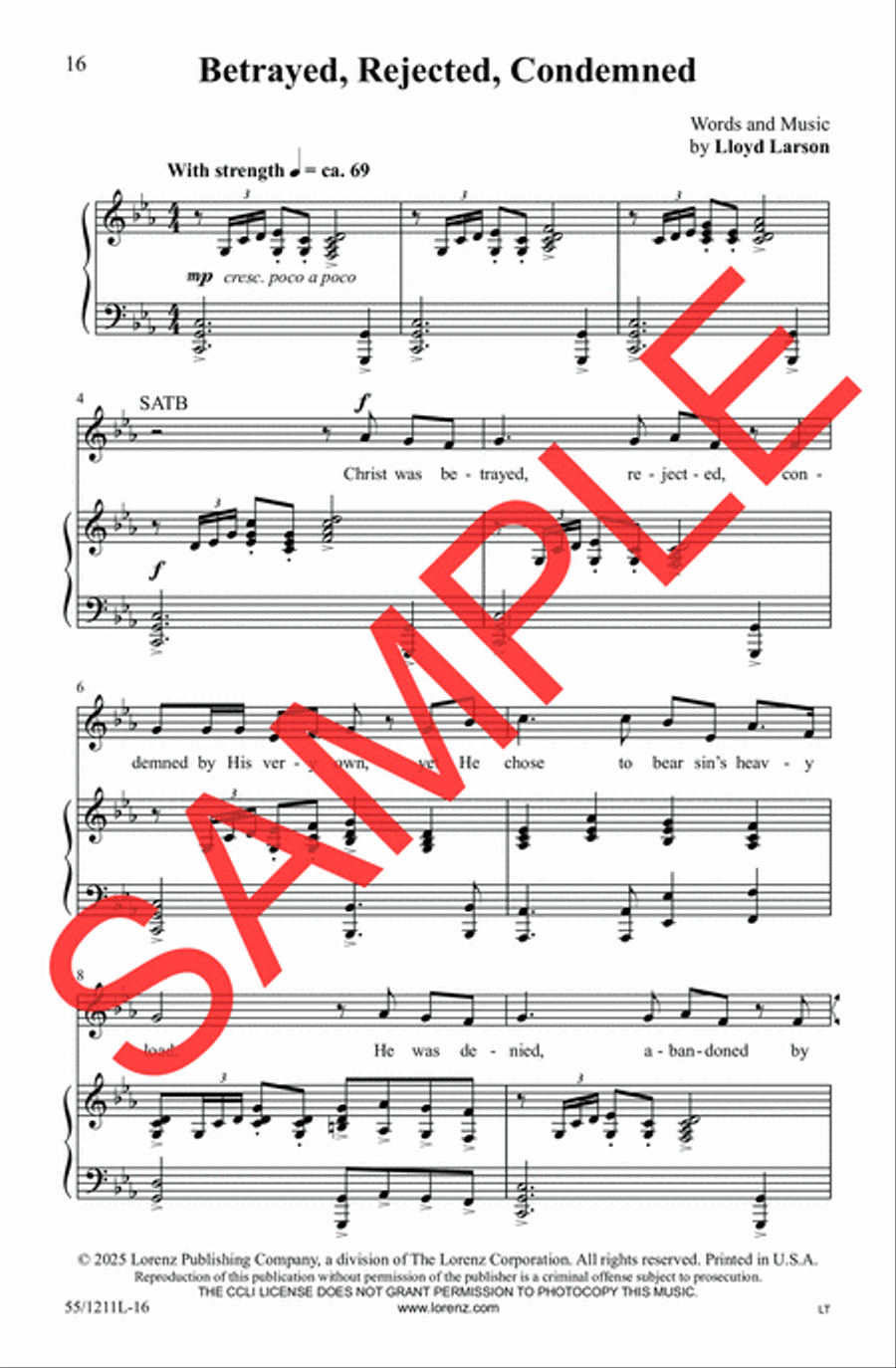 Not My Will, But Yours 4-Part scores gallery preview page 12
