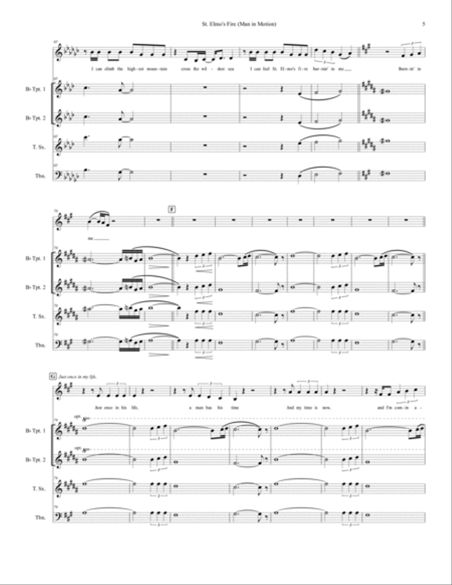 St. Elmo's Fire (man In Motion) Small Ensemble scores gallery preview page 5