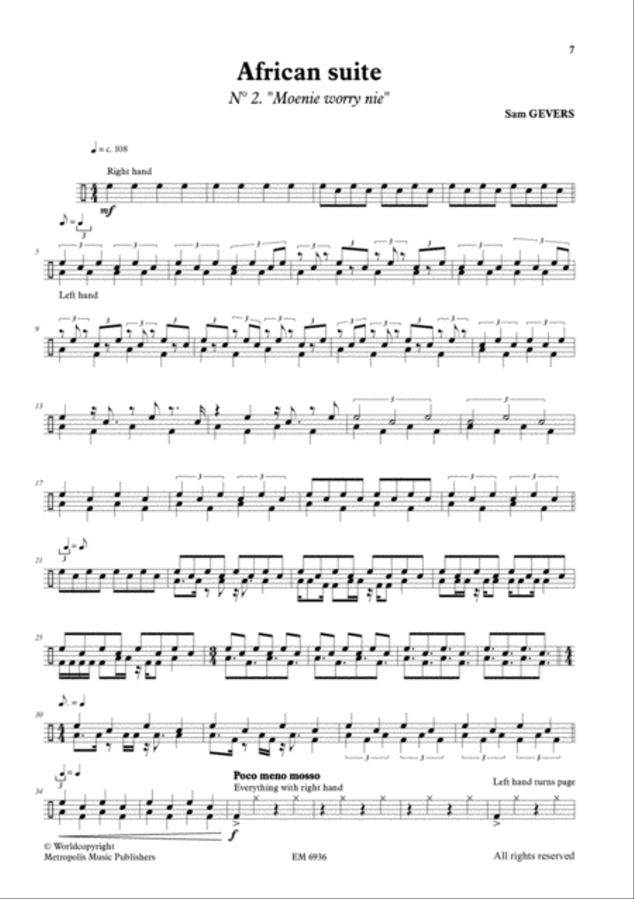 African Suite for Percussion Set-up Percussion scores gallery preview page 3