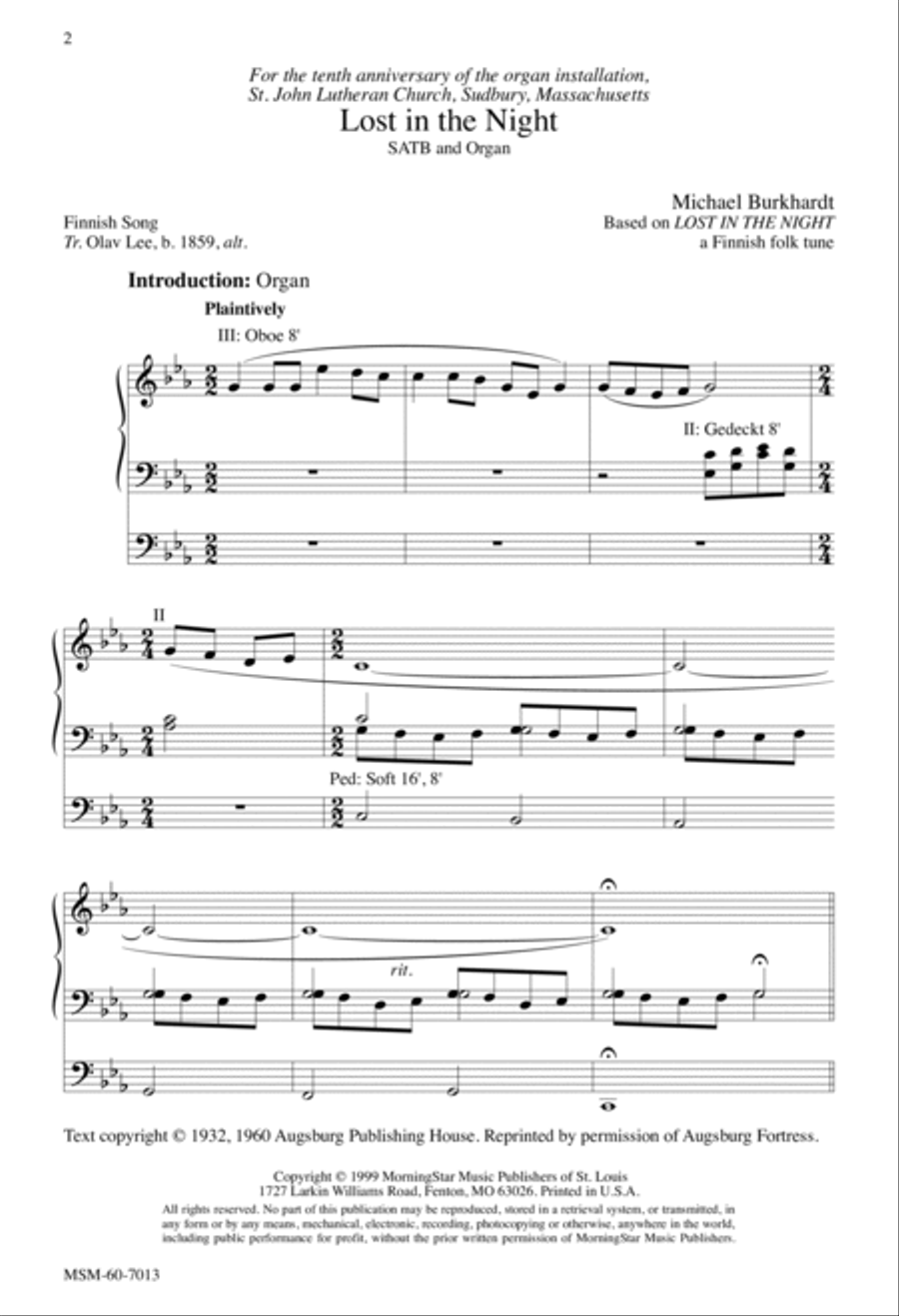 Lost in the Night 4-Part scores gallery preview page 2