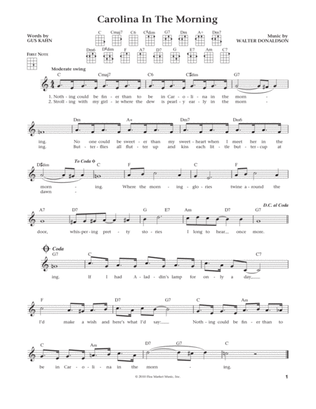 Book cover for Carolina In The Morning (from The Daily Ukulele) (arr. Liz and Jim Beloff)