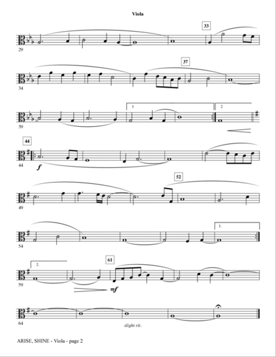 Arise, Shine (arr. Tom Fettke) - Viola Choir scores gallery preview page 2