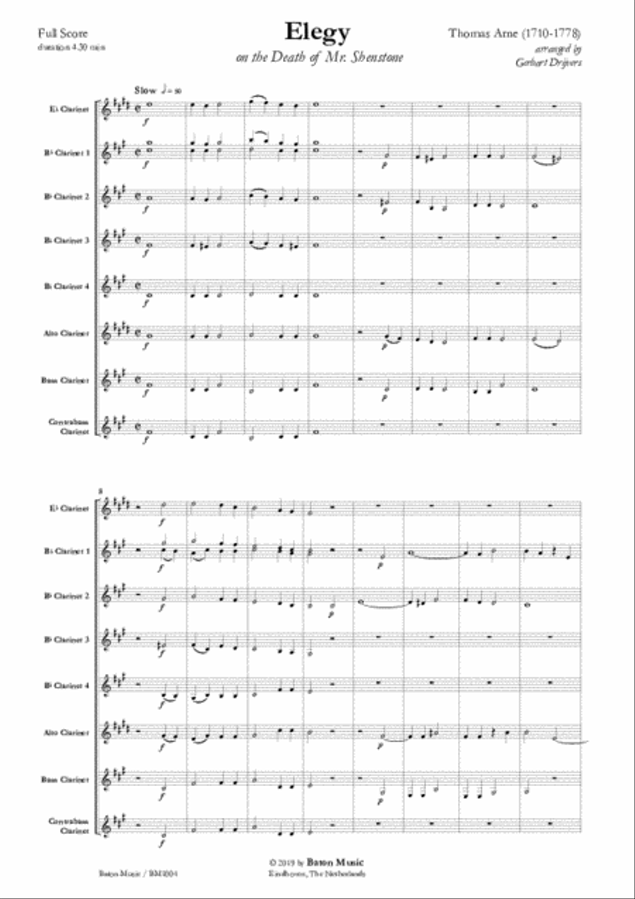 Elegy Clarinet Choir scores gallery preview page 2