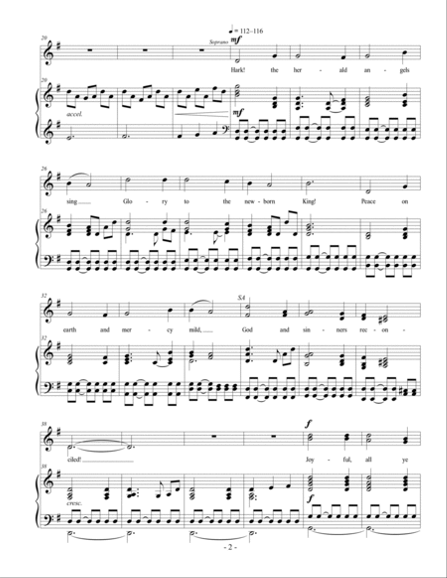 Hark! the Herald Angels Sing / What Child is This? (Vocal Duet) Piano scores gallery preview page 2