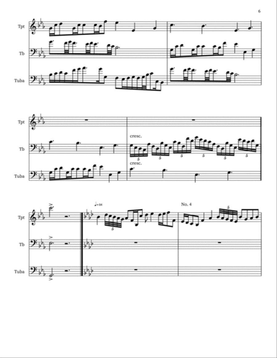 Intermezzi ad Referendum for Brass Trio Brass Trio scores gallery preview page 6