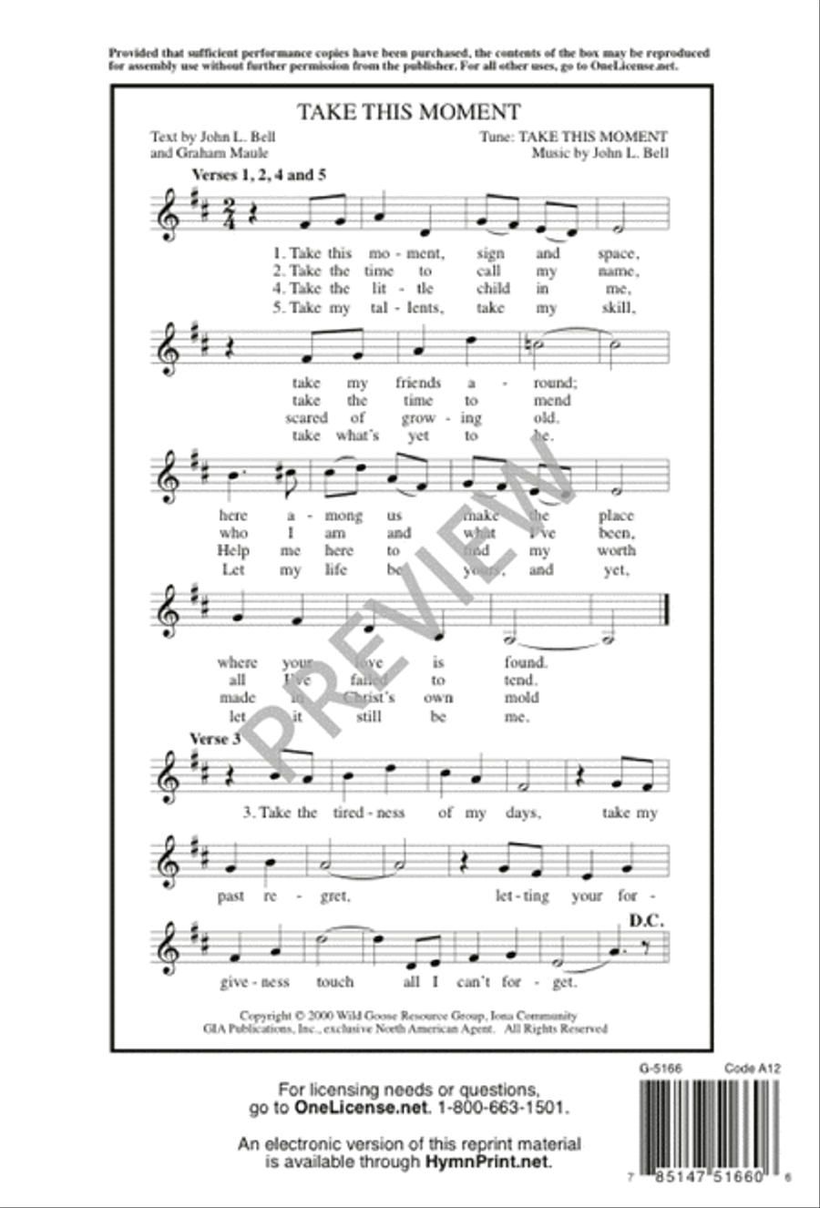 Take This Moment 3-Part scores gallery preview page 11