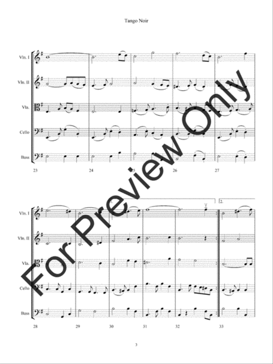 Tango Noir (Score) String Orchestra scores gallery preview page 6