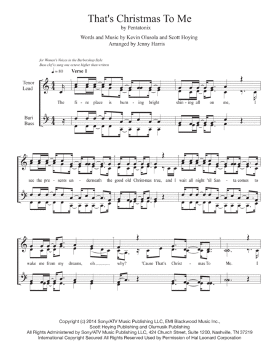 That's Christmas to Me SSAA scores gallery preview page 1