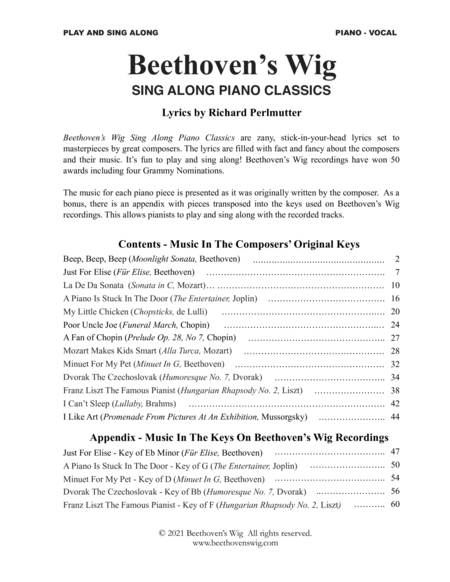 Beethovens Wig Sing Along Piano Classics