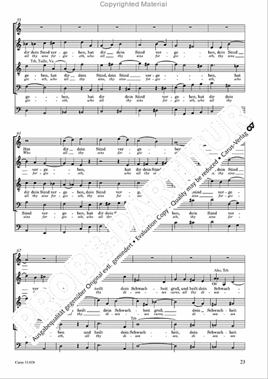 Rejoice! The passing year is ended (Gottlob! nun geht das Jahr zu Ende) 4-Part scores gallery preview page 25