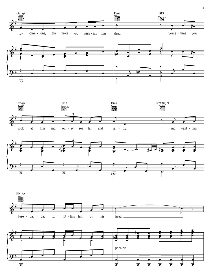 The More You Ruv Someone (from Avenue Q) Piano, Vocal, Guitar scores gallery preview page 3