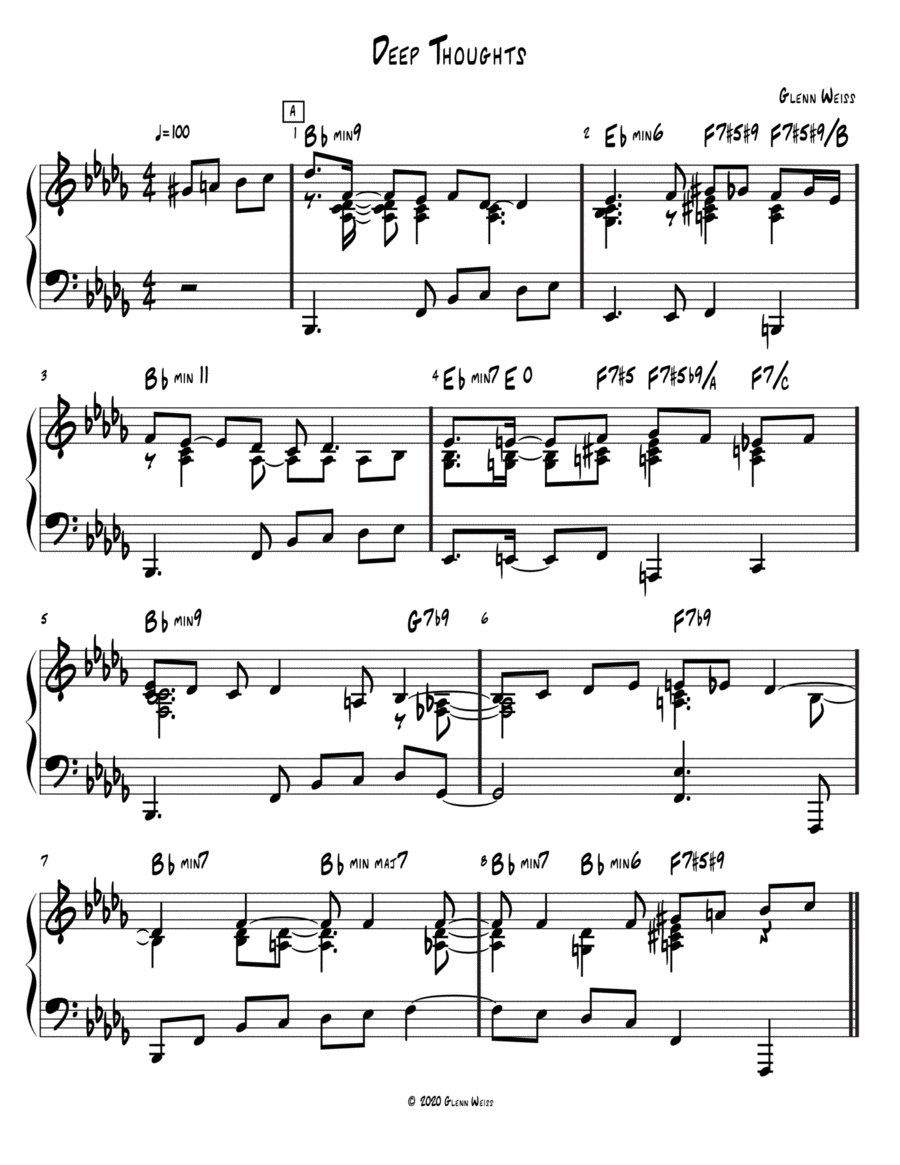 Deep Thoughts Piano Solo scores gallery preview page 1