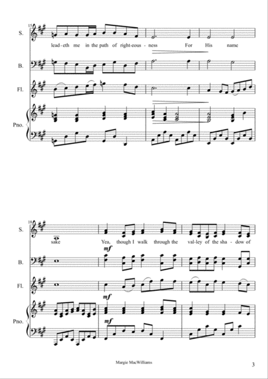 The Lord is My Sepherd Small Ensemble scores gallery preview page 3