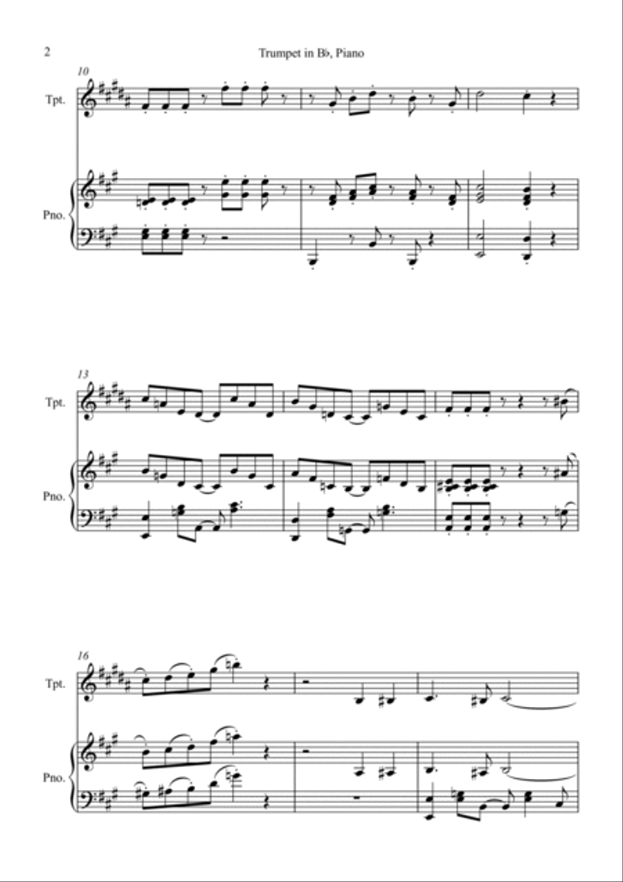 Mii Channel Theme B-Flat Trumpet scores gallery preview page 2
