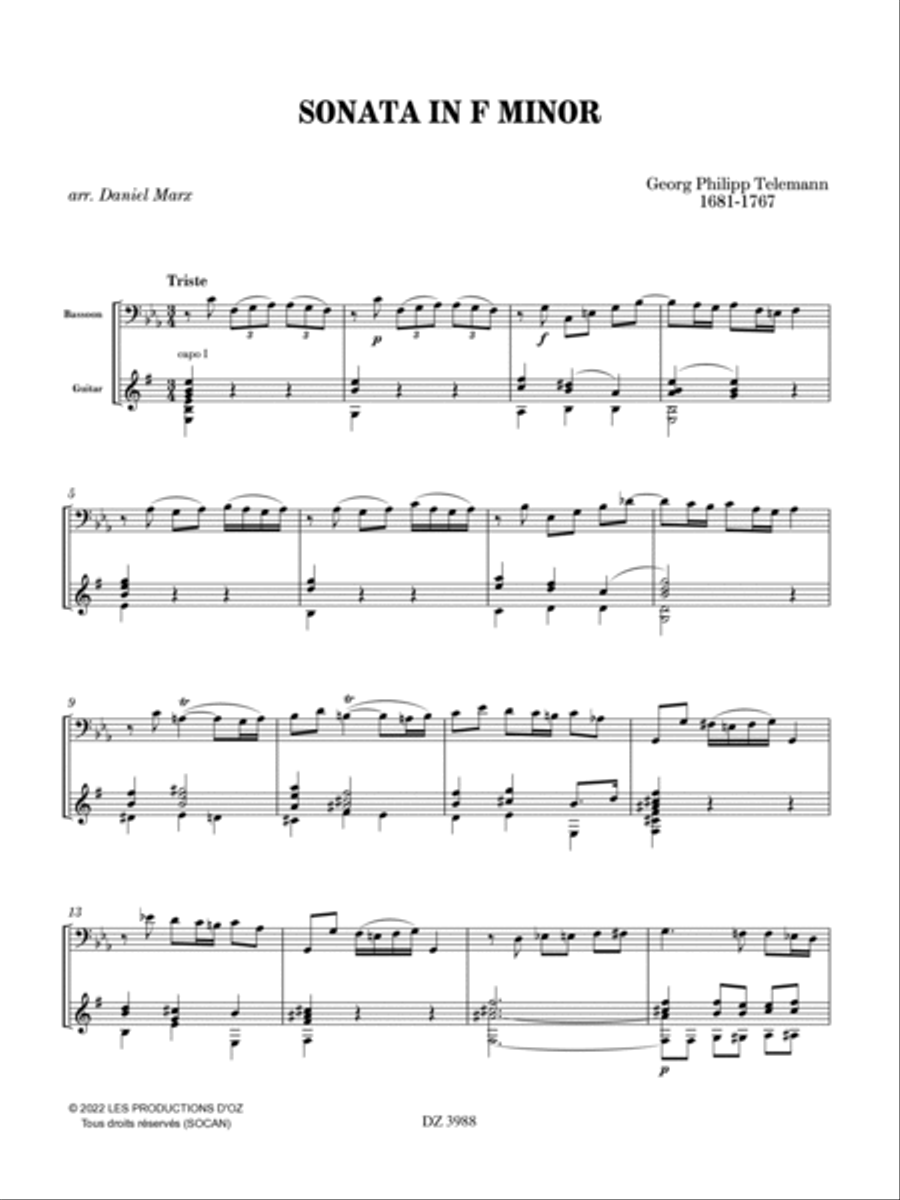 Sonata in F minor Bassoon scores gallery preview page 4