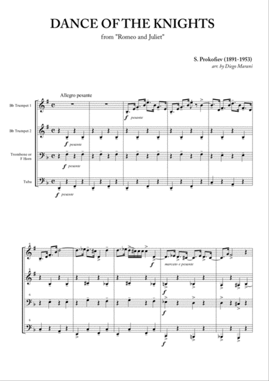 Dance Of The Knights Brass Ensemble scores gallery preview page 1