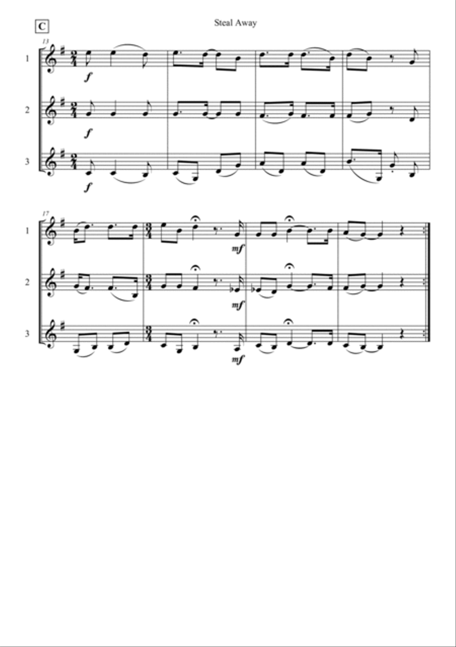 Steal Away Trumpet Solo scores gallery preview page 2