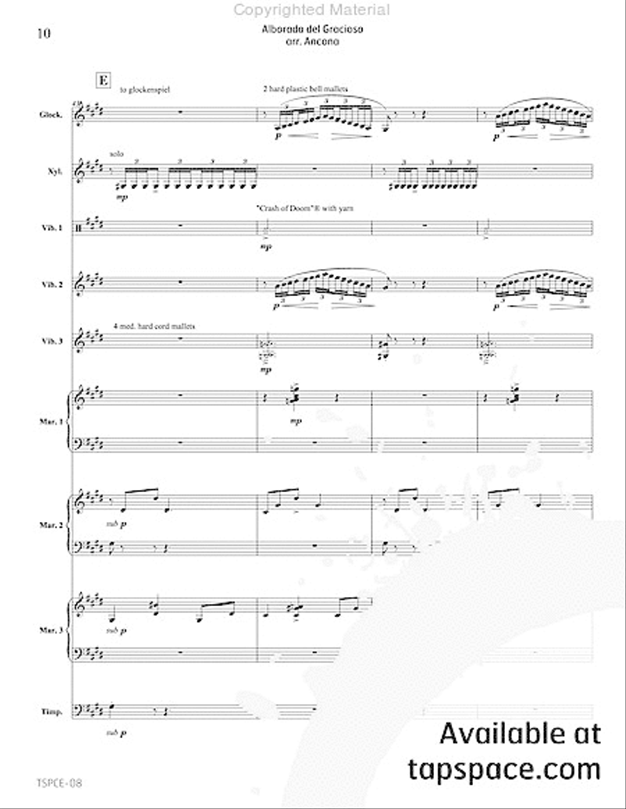 Alborada del Gracioso Percussion Ensemble scores gallery preview page 13