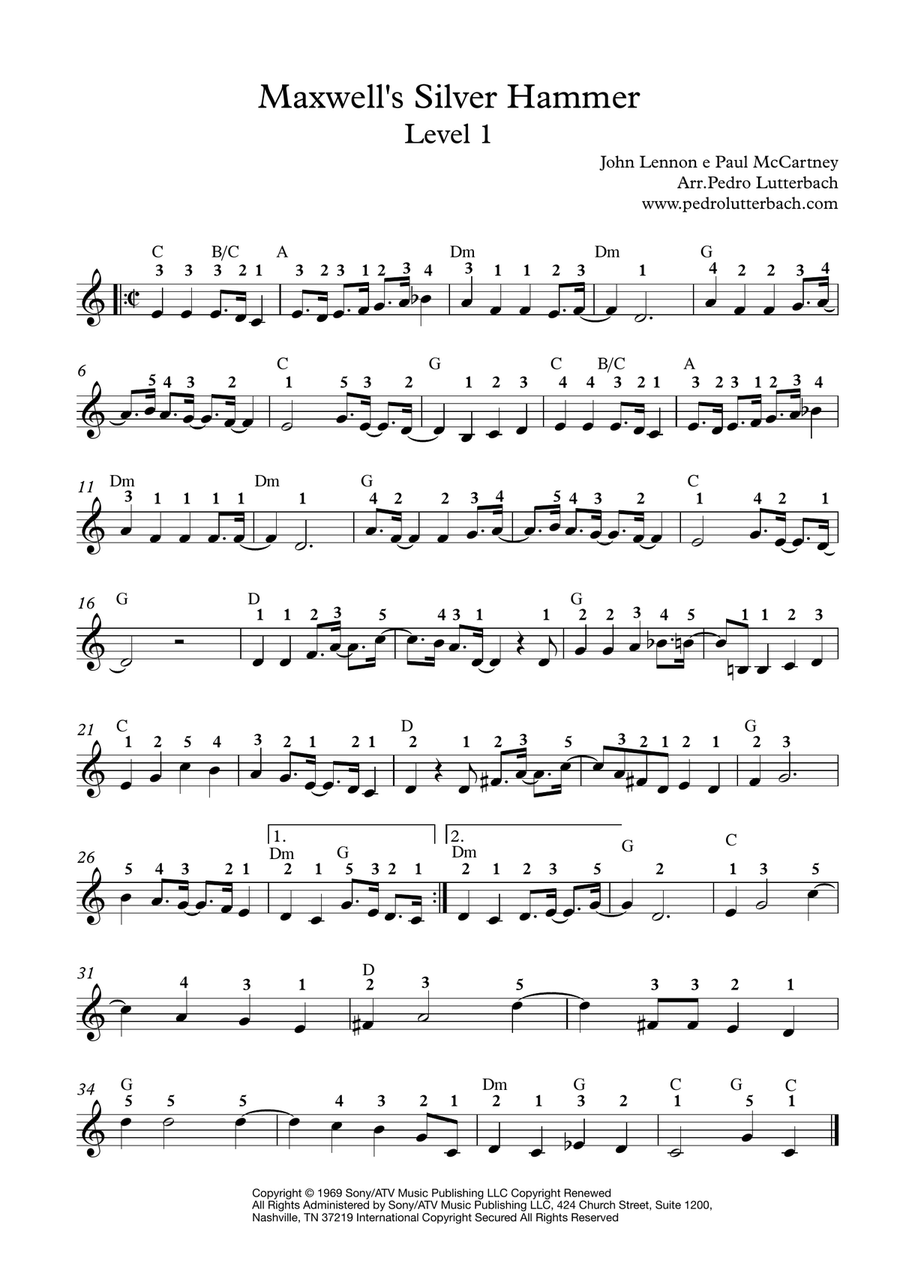 Maxwell's Silver Hammer Maxwell's Silver Hammer Easy Piano scores gallery preview page 1