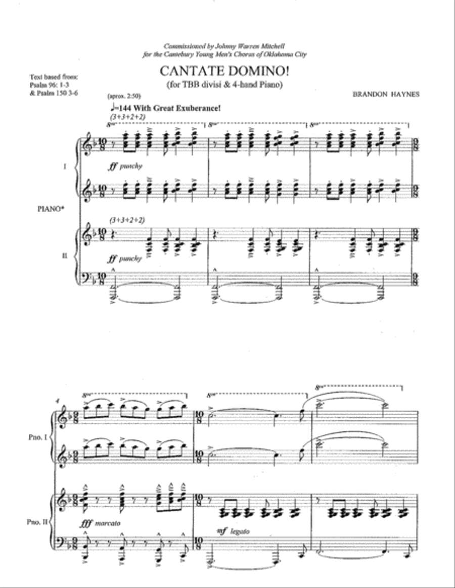 Cantate Domino (TTBB) Cantate Domino (TTBB) TTBB scores gallery preview page 1