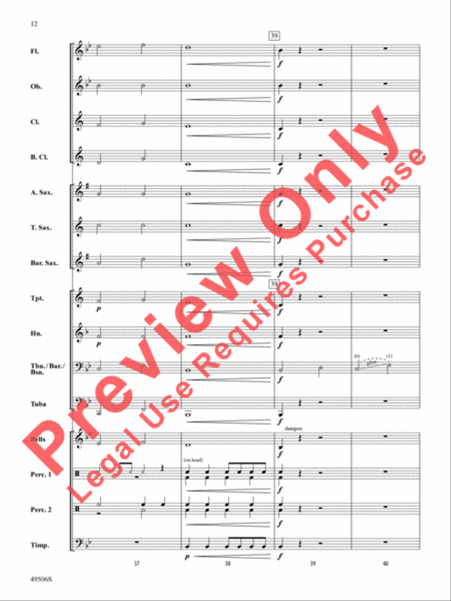 Trombones in Paradise Concert Band scores gallery preview page 13