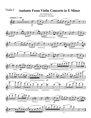 Andante from Violin Concerto in E Minor by Mendelssohn (arranged for String Quartet)