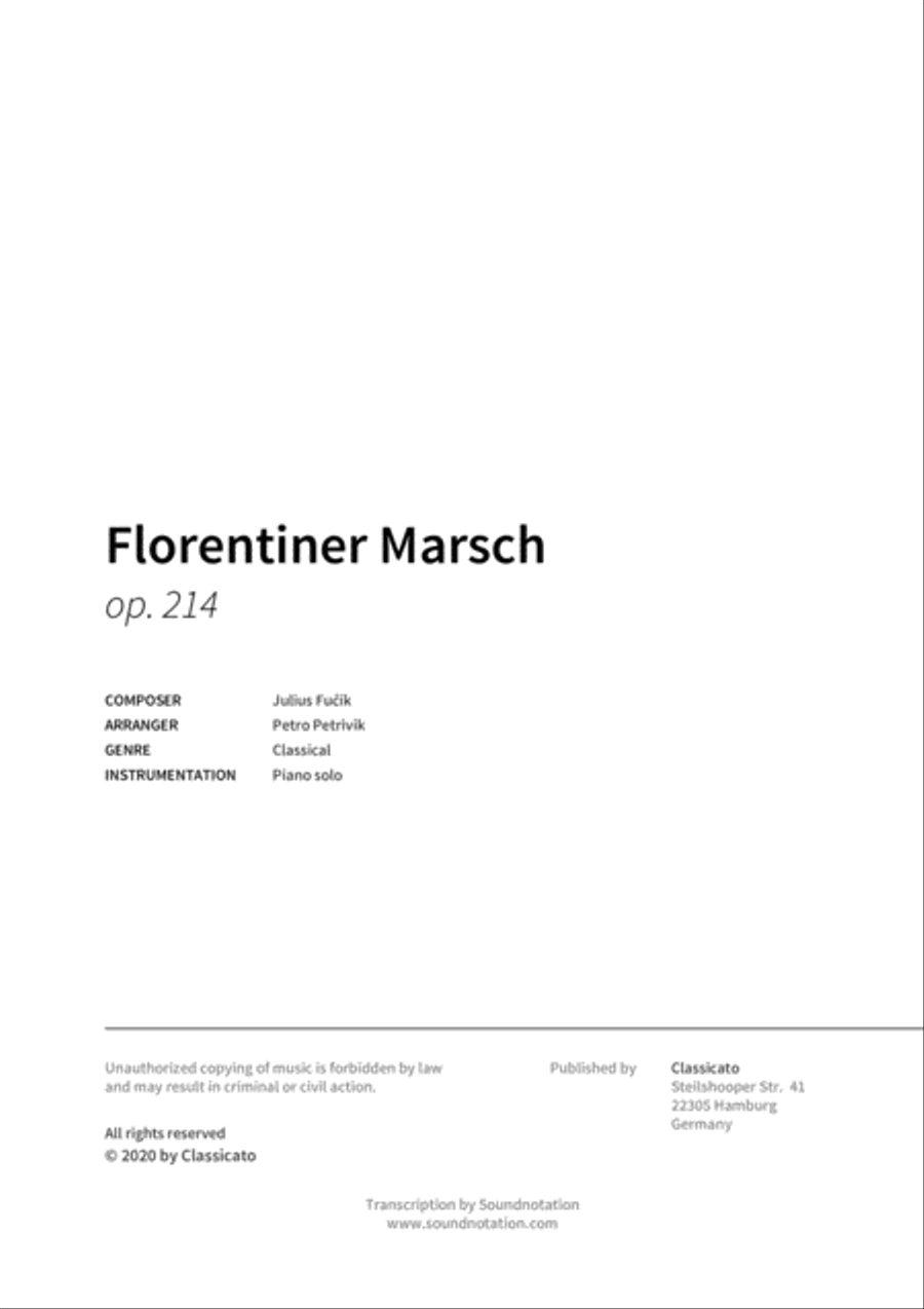 Florentiner Marsch Piano scores gallery preview page 2