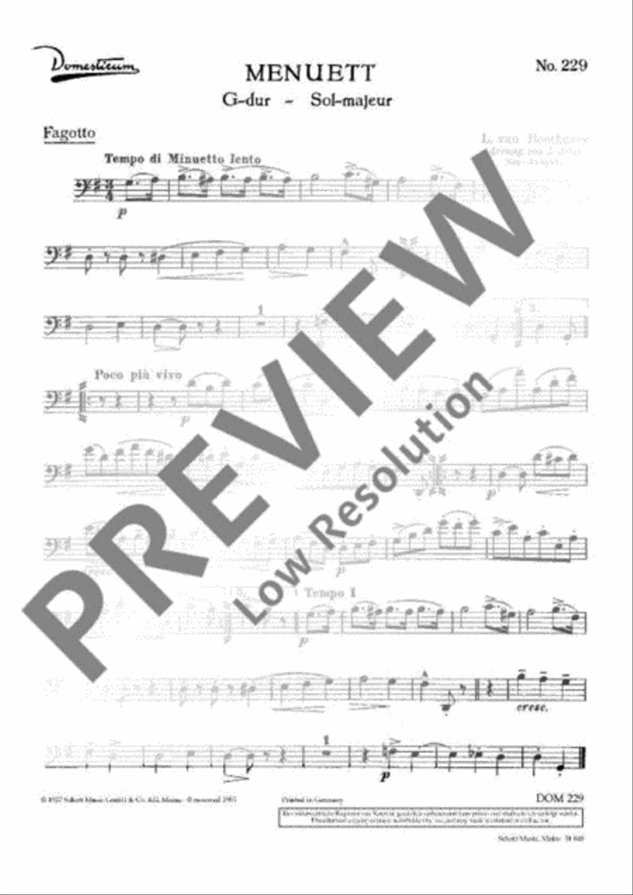 Menuet G Major Menuet G Major Orchestra scores gallery preview page 3