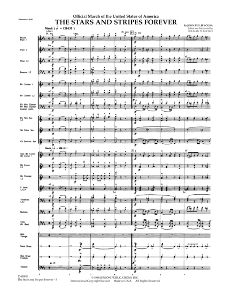 The Stars and Stripes Forever - Conductor Score (Full Score) Concert Band scores gallery preview page 4