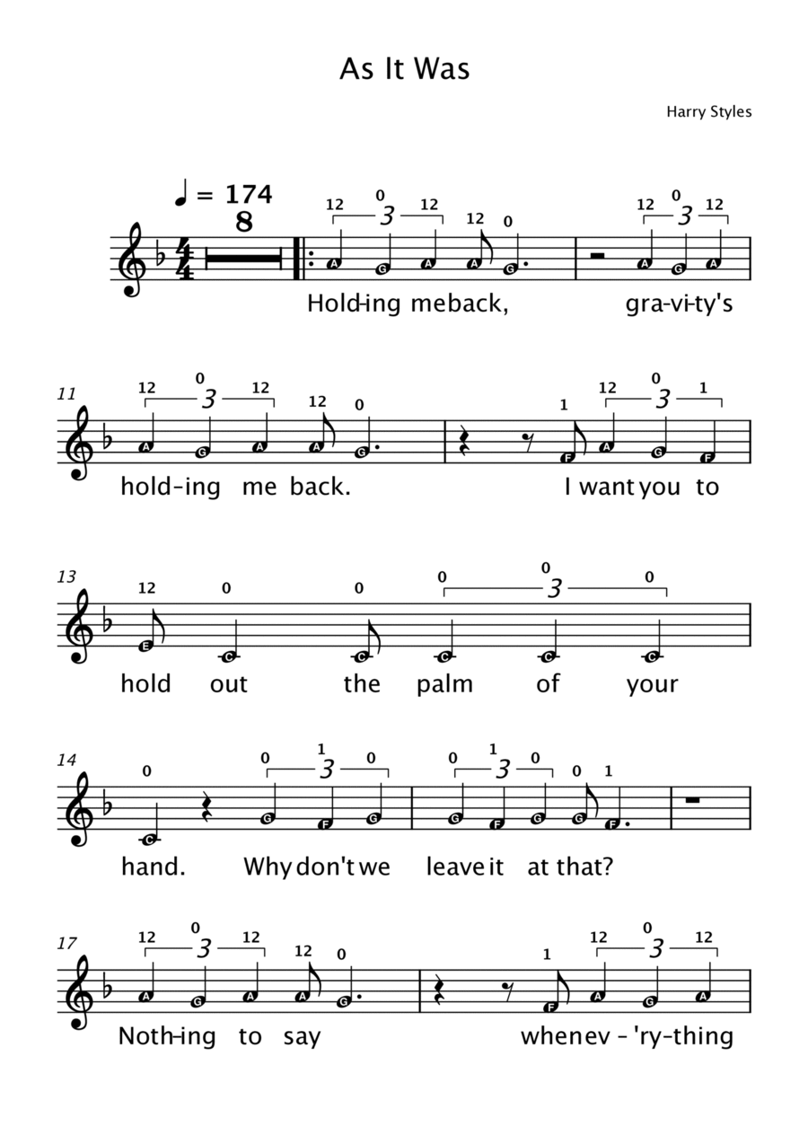 As It Was B-Flat Trumpet scores gallery preview page 1