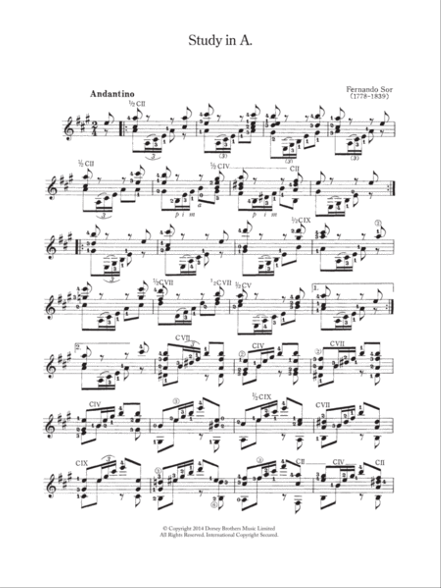 Study In A Acoustic Guitar scores gallery preview page 1
