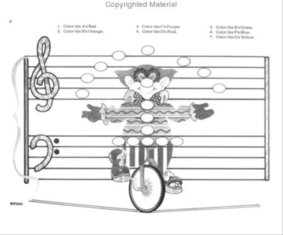 Note Pictures: a Coloring Note Speller Piano Method scores gallery preview page 2
