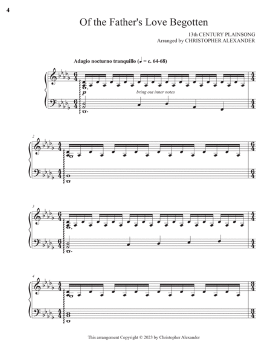 Of the Father's Love Begotten Piano Solo scores gallery preview page 4