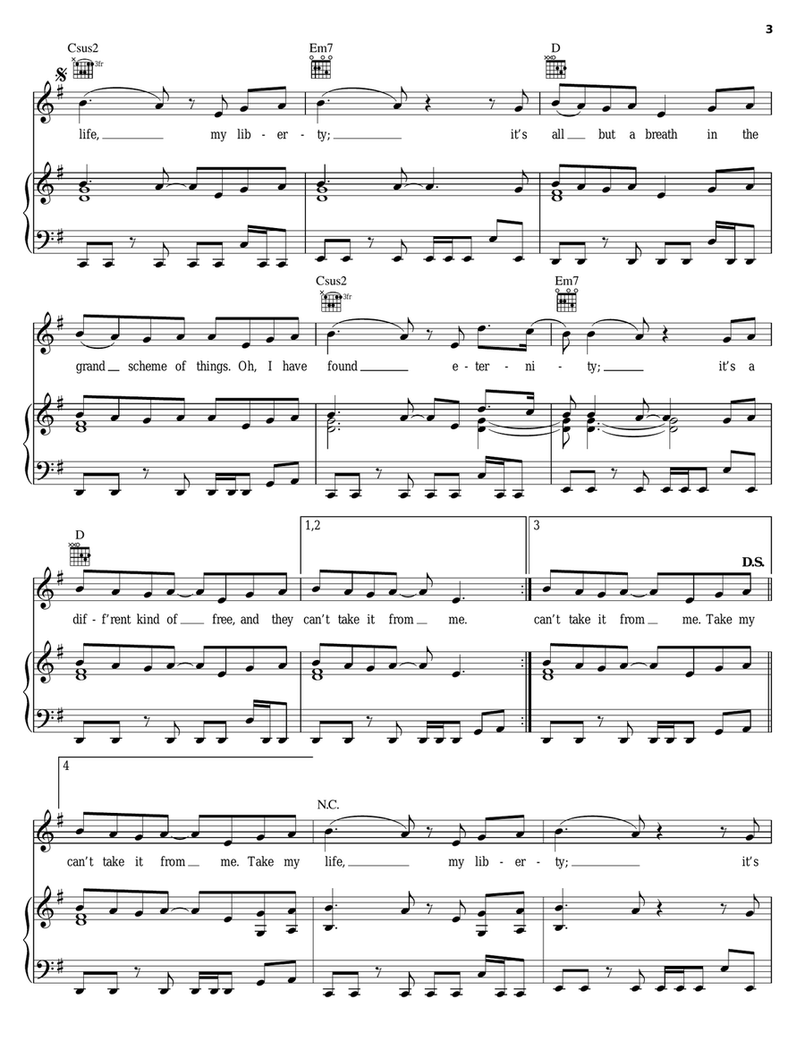 Different Kind Of Free Piano, Vocal, Guitar scores gallery preview page 3