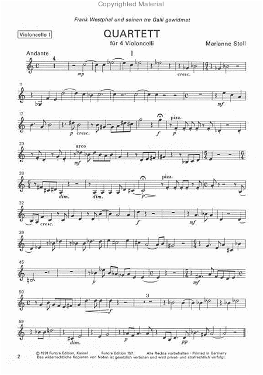 Quartett fur 4 Violoncelli Chamber Music scores gallery preview page 2