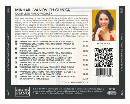 Mikhail Ivanovich Glinka: Complete Piano Works, Vol. 1