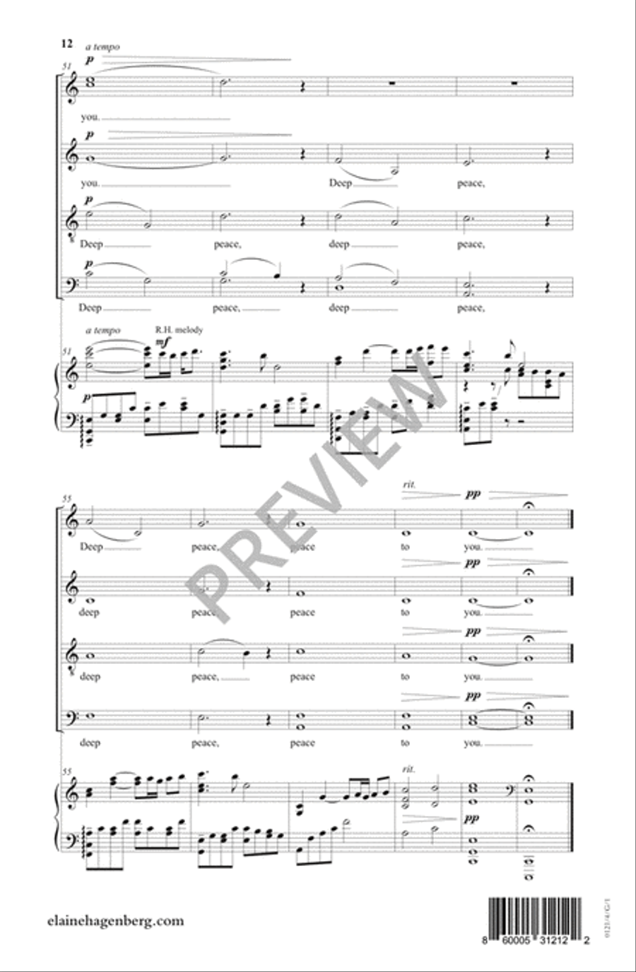 Deep Peace Deep Peace 4-Part scores gallery preview page 13