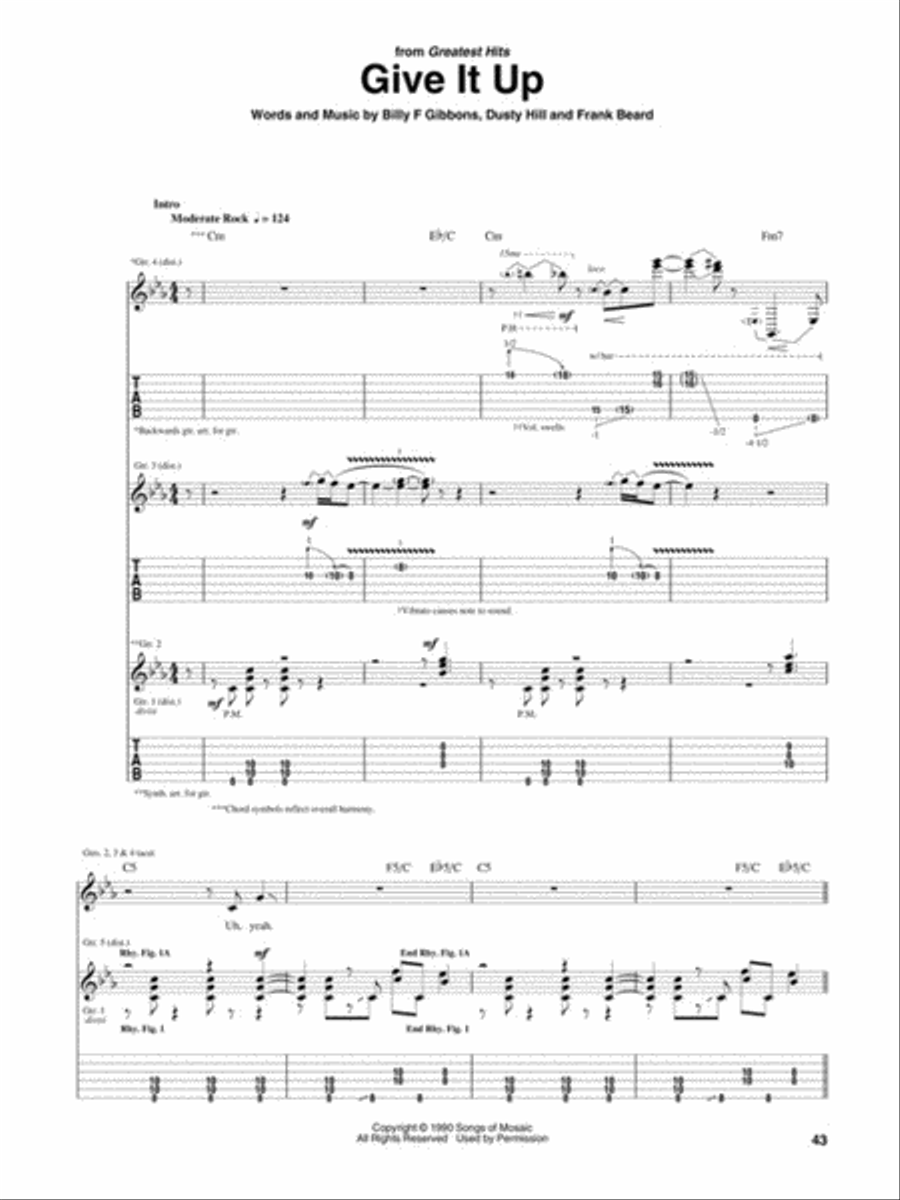 ZZ Top – Guitar Anthology Electric Guitar scores gallery preview page 4