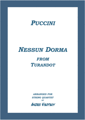 Book cover for Nessun Dorma from Turandot