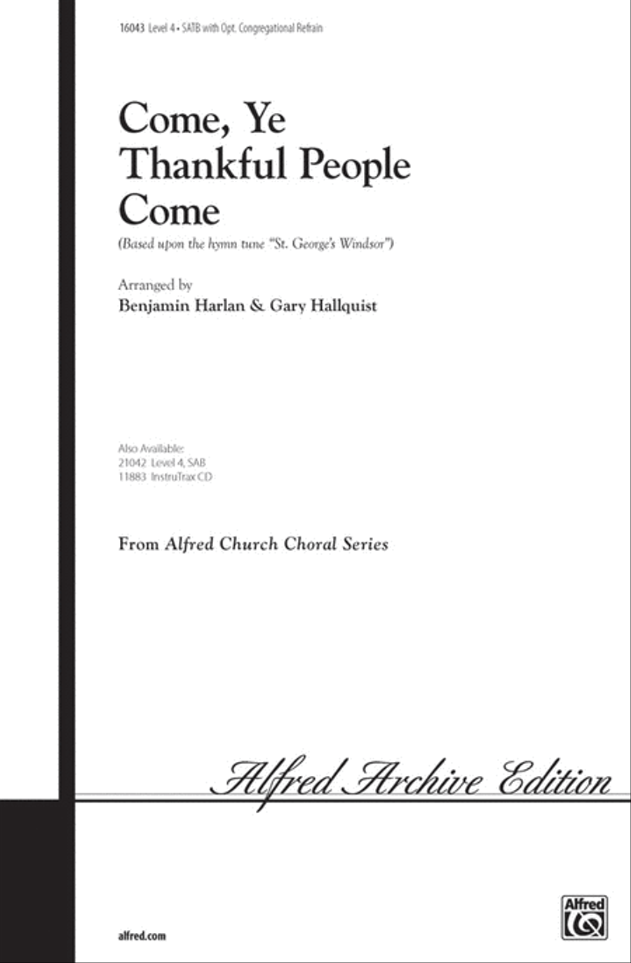 Come, Ye Thankful People, Come 4-Part scores gallery preview page 1