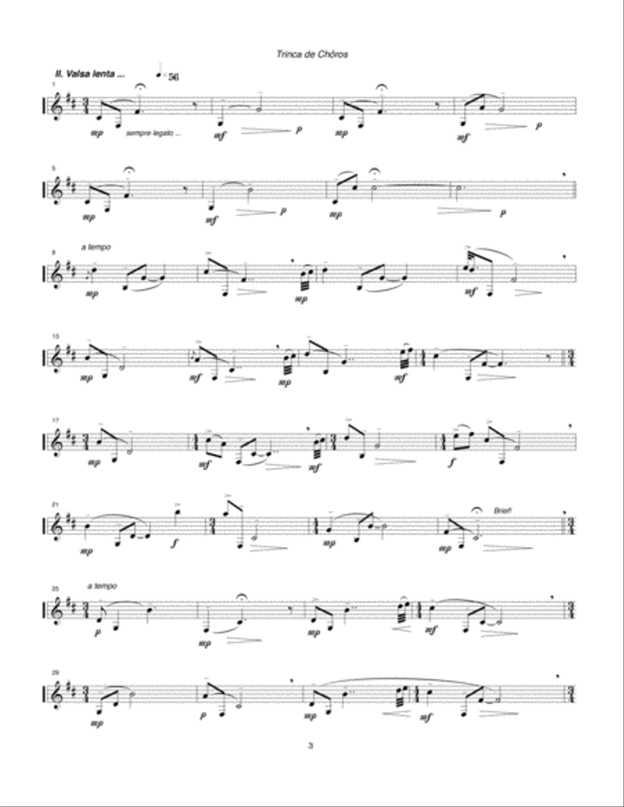Trinca de Chôros (1996) for solo clarinet Clarinet Solo scores gallery preview page 3