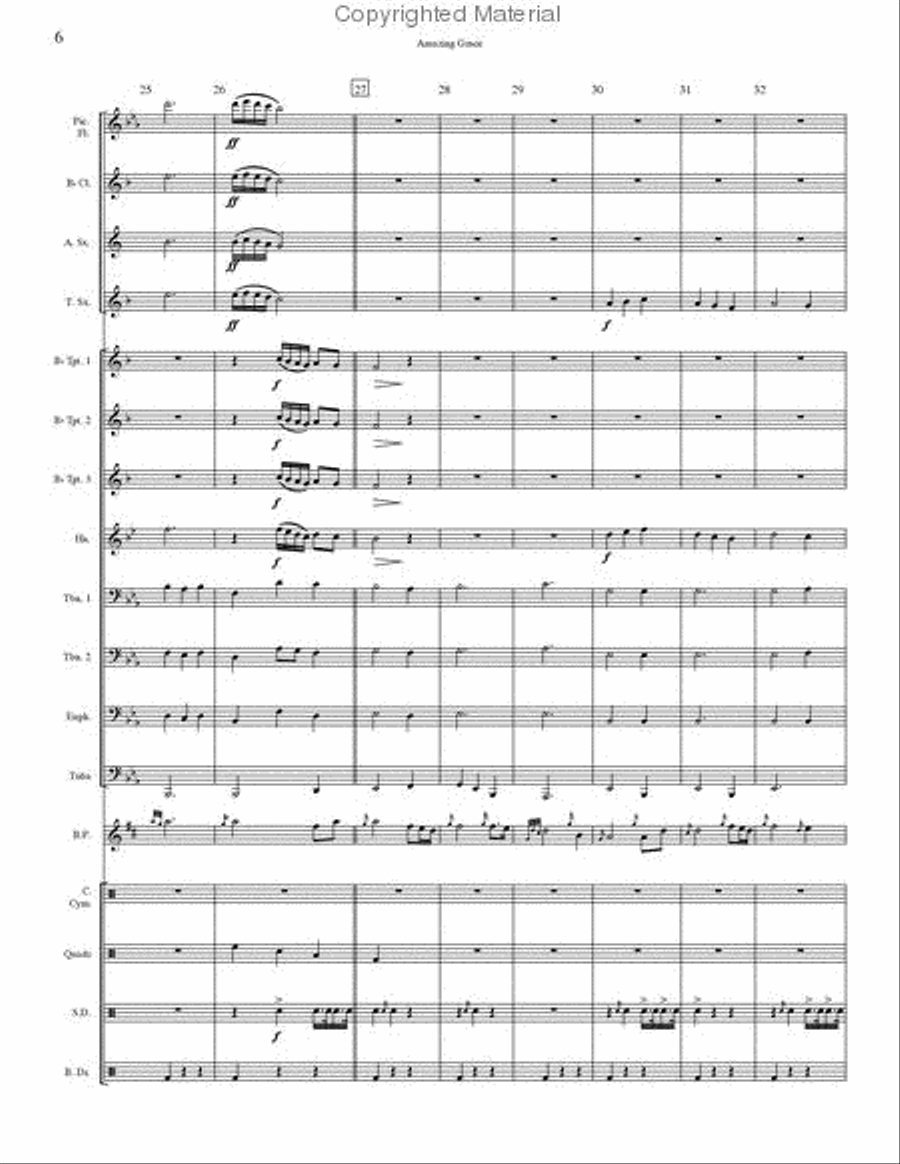 Amazing Grace Marching Band scores gallery preview page 5