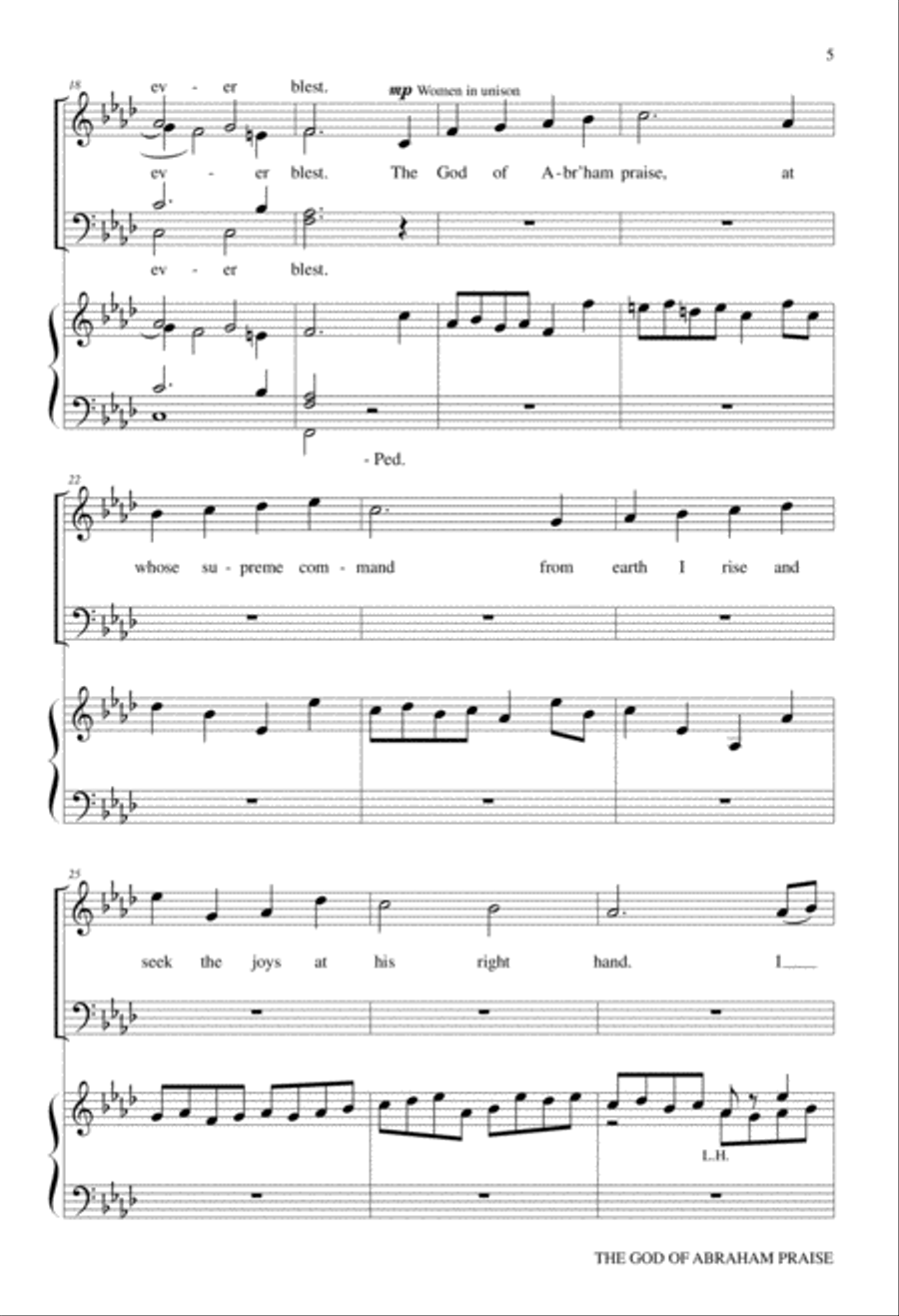 The God of Abraham Praise 4-Part scores gallery preview page 4